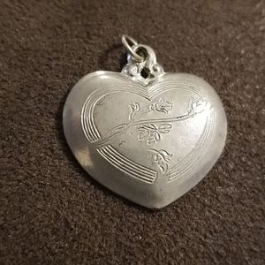 Vintage Kirk Stieff Pewter Heart June Summer Rose